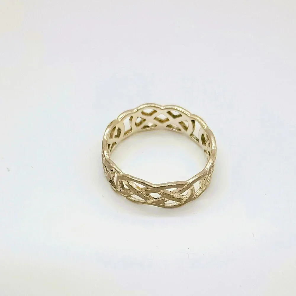 Charles Winston 925 Open Work Ring 9.5 Vintage Sterling Silver Wedding Band